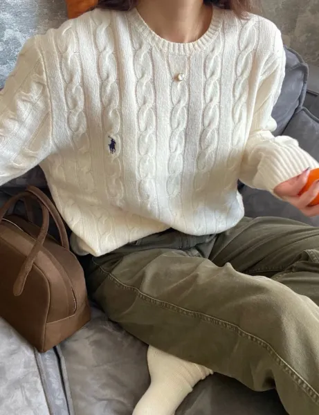 Polo Ralph Lauren Cable Knit Sweater Yellow - 33