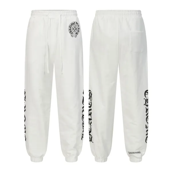 Chrome Hearts Logo Print Jogger Sweatpants White - 1