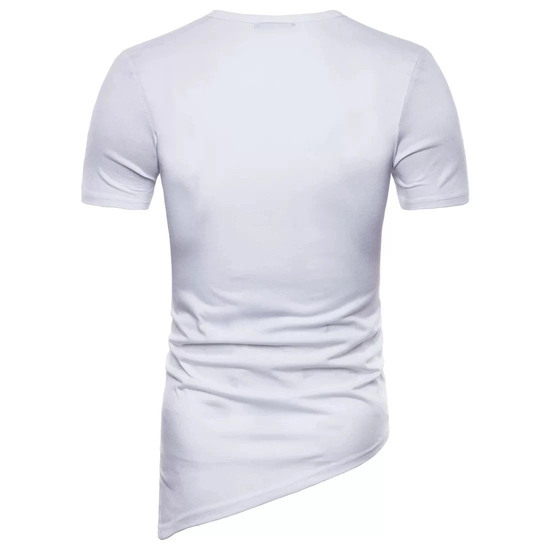 Design Lace-Up Asymmetrical Brown T-Shirt Tops.t Shirts - 39