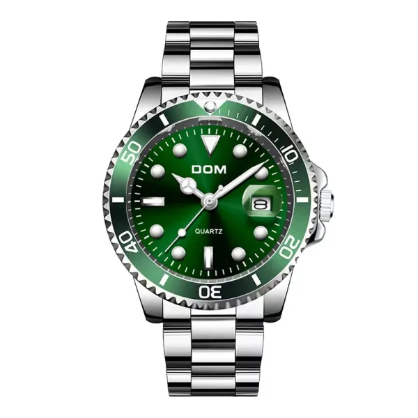 Design DOM Green Dial Stainless Steel Quartz Watch Watches - 1