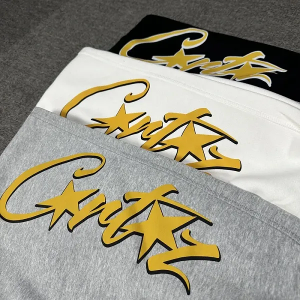 Design Script Logo Hoodie and Sweatpants Set White Gold - 10