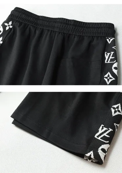 Louis Vuitton Monogram Print T-Shirt and Shorts Set Black - 20