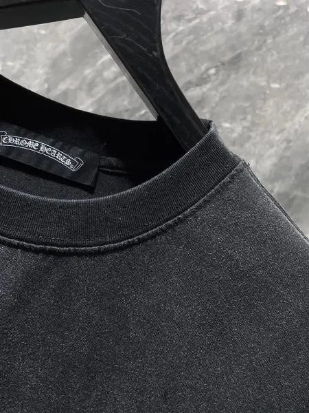 Chrome Hearts Long Sleeve T-Shirt Black Crystal Embroidery Pocket Tee - 6