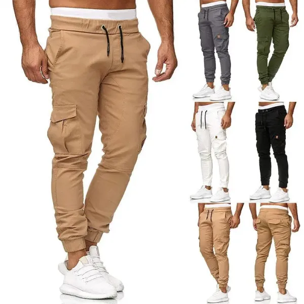 Design Cargo Jogger Pants in Khaki, Gray, Olive, White, Black - 1