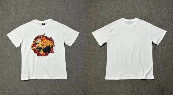 Design Graphic Print Flame Basketball T-Shirt - 1