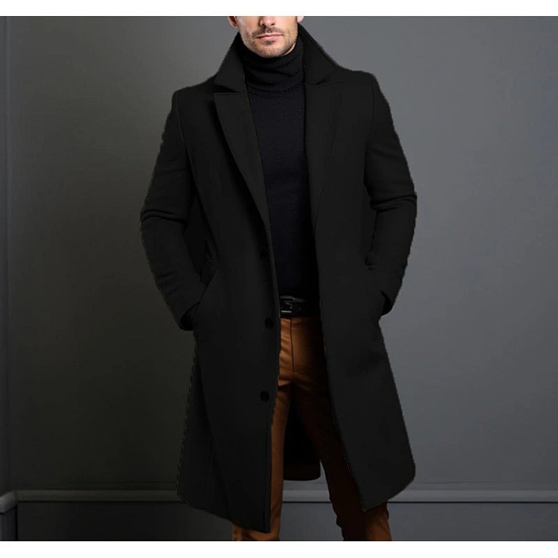 Wool Blend Overcoat Red Men's Coat Outerwear.coat