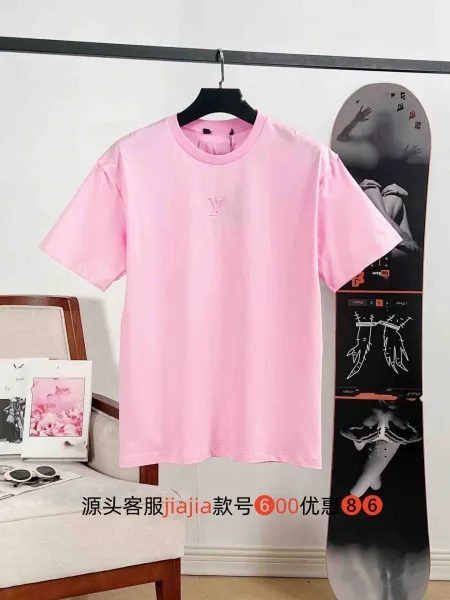 Louis Vuitton Monogram Embroidered Pink T-Shirt - 1