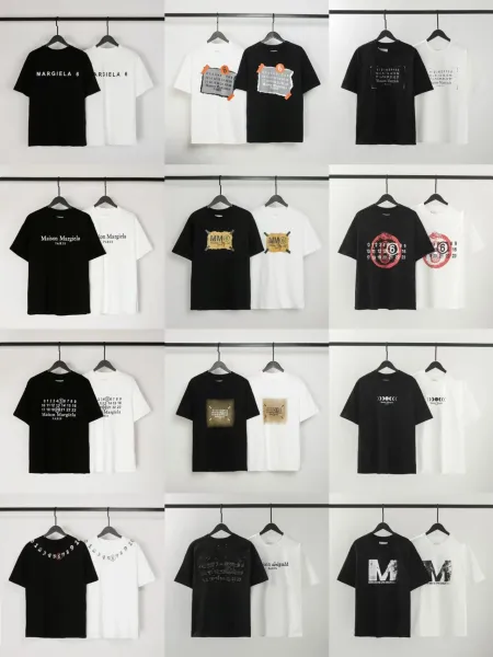Maison Margiela MM6 T-Shirt Collection Black and White Graphic Tees - 4