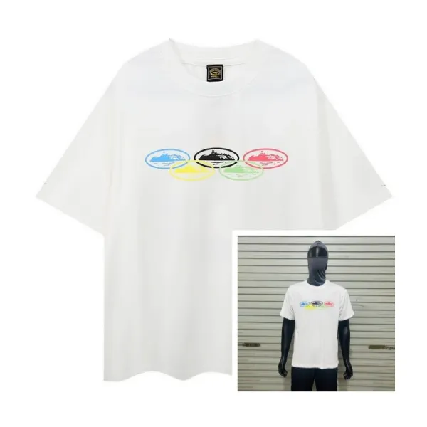 Design Olympic Rings Graphic Oversized T-Shirt White - 1