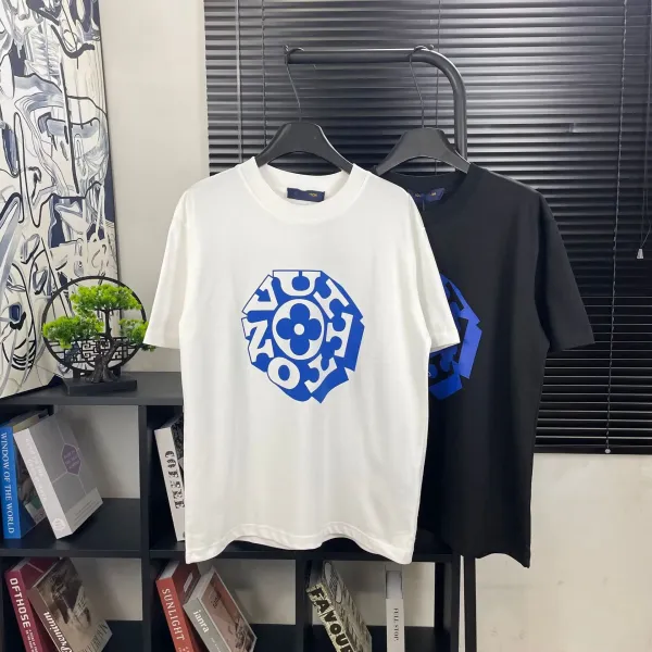 Louis Vuitton Monogram Hexagon Print T-Shirt White and Black - 1