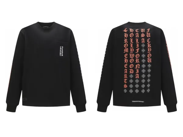 Chrome Hearts Gothic Cross Long Sleeve T-Shirt Black - 11