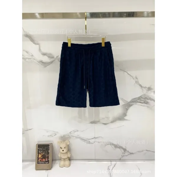 Design Velvet Shorts Navy Blue - 1