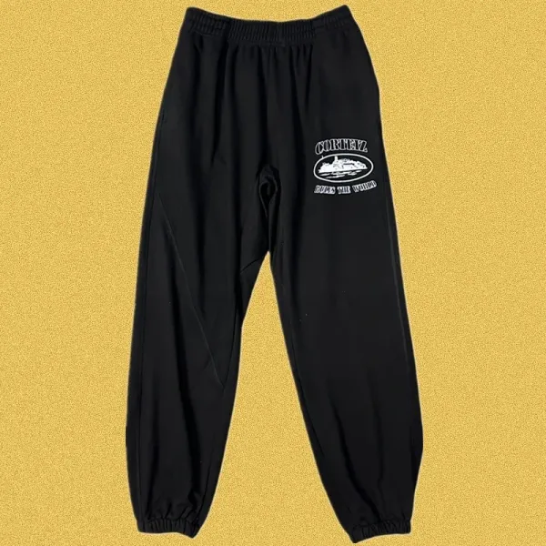 Corteiz Logo Graphic Sweatpants Black - 1