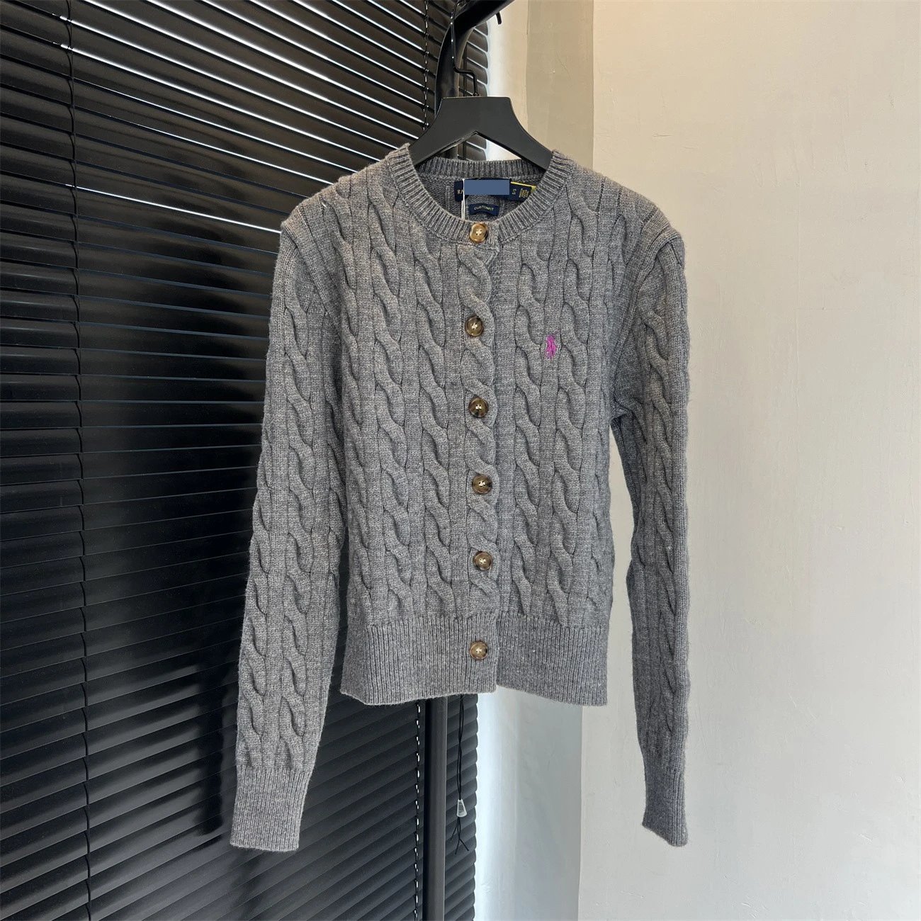 Polo Ralph Lauren Cable Knit Cardigan Gray Sweater Outerwear.cardigan