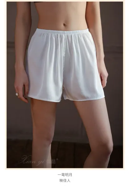 Design Silk-Like Lounge Shorts Black Sleepwear - 12