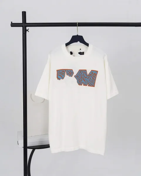 Design Graphic Logo Knit T-Shirt White - 1