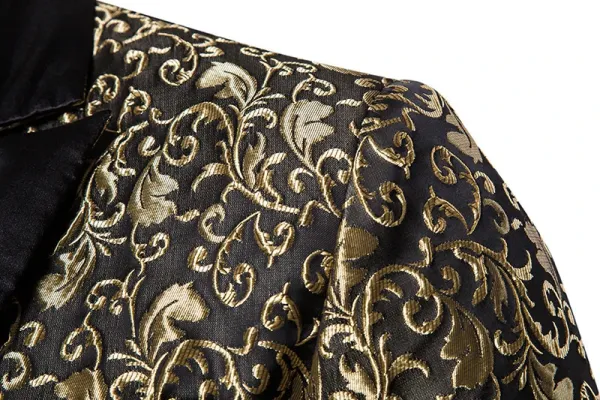 Design Floral Jacquard Blazer with Satin Lapel White Men's Blazer Outerwear.blazer - 16