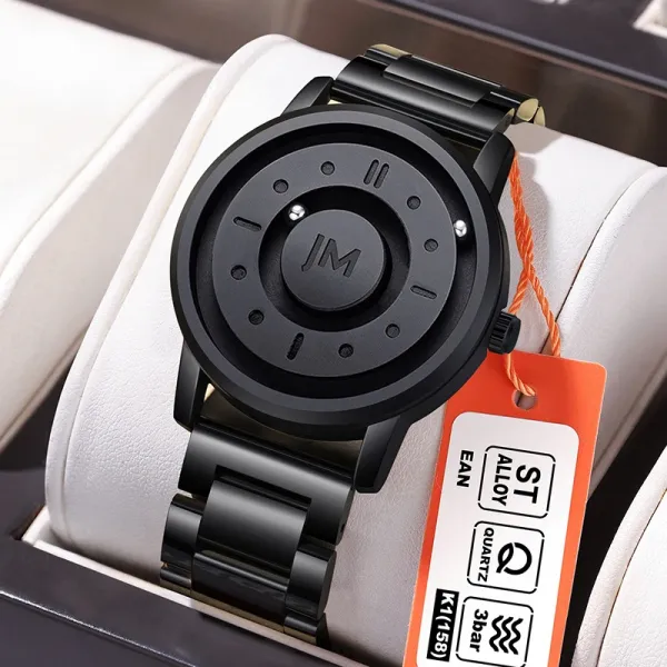 Design JM K1 (158) Black Stainless Steel Quartz Watch Watches - 1