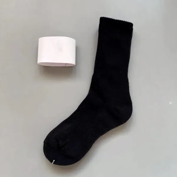 Design Basic Crew Sock Black Socks - 1