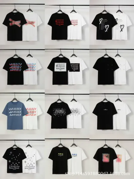 Maison Margiela MM6 T-Shirt Collection Black and White Graphic Tees - 5