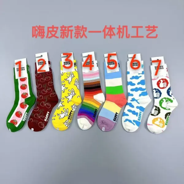Design Happy Socks Multicolor Graphic Crew Socks - 1