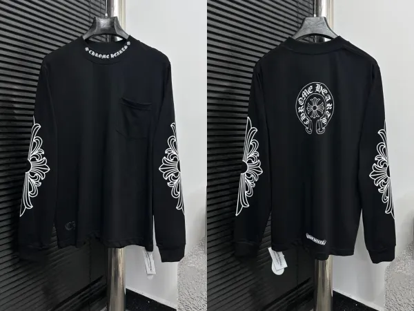 Chrome Hearts Gothic Cross Long Sleeve T-Shirt Black - 5