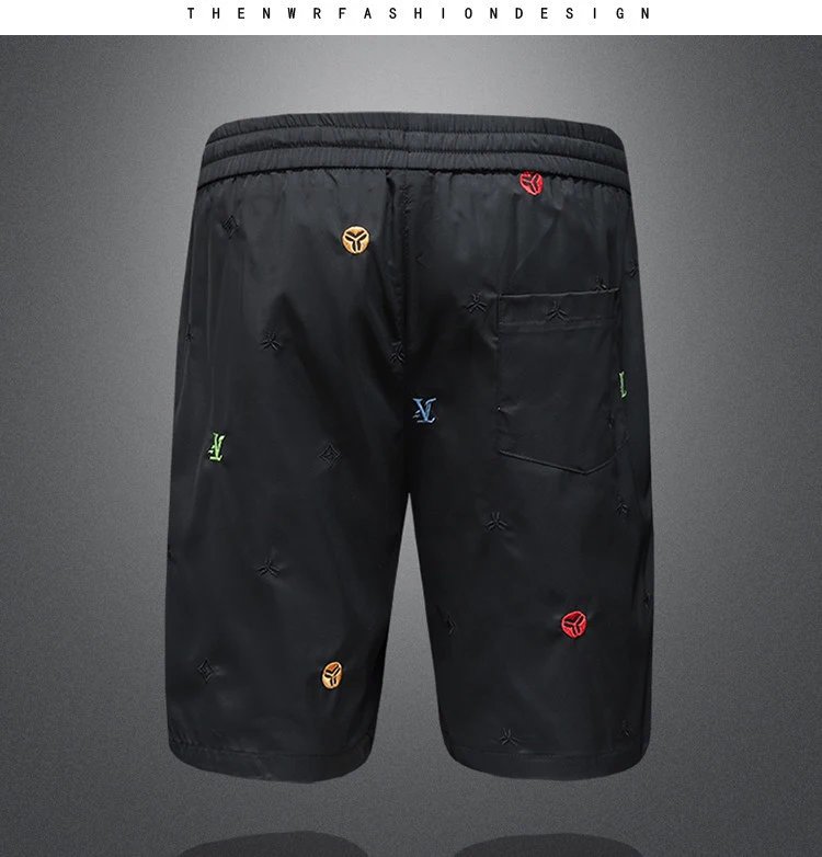 Louis Vuitton Multicolor Embroidered Monogram Shorts Black - 9