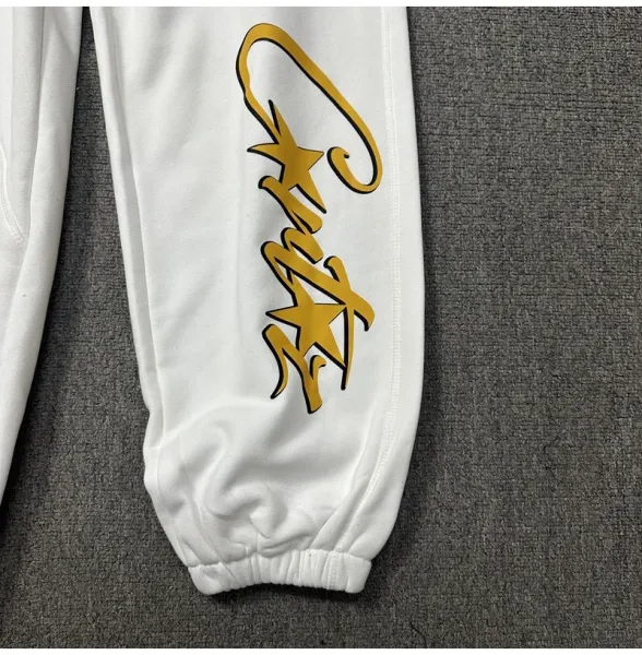 Design Script Logo Hoodie and Sweatpants Set White Gold - 31
