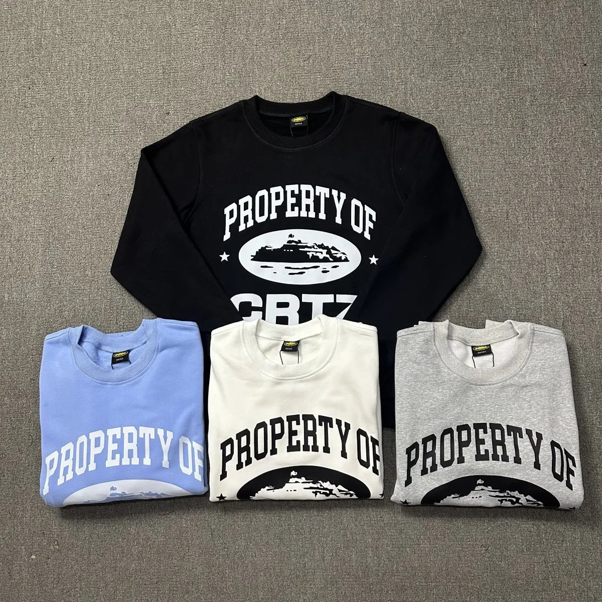 Corteiz Property Of Sweatshirt Black / Light Blue / White / Gray Hoodie - 4