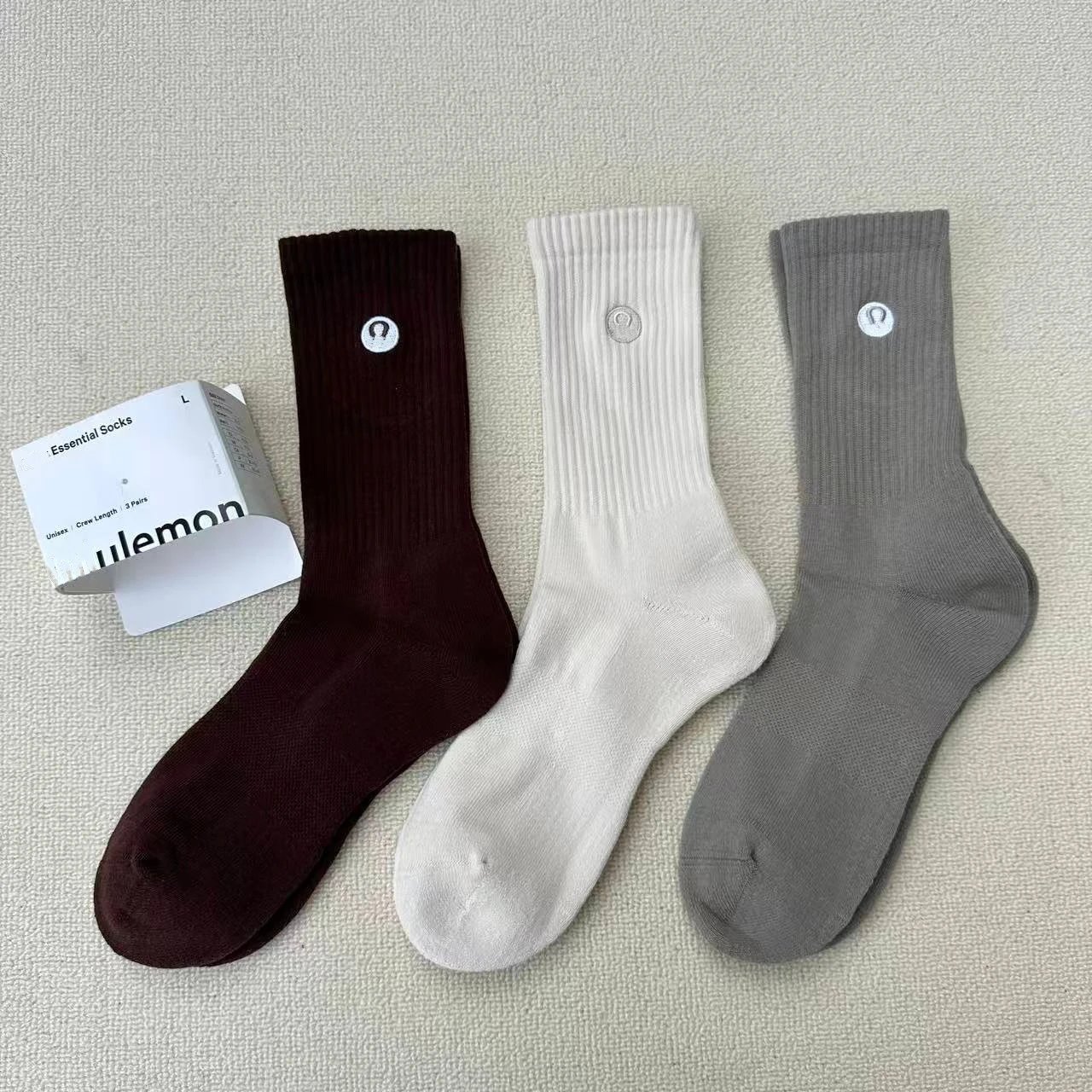Lululemon Essential Socks Black Crew Length Socks - 2