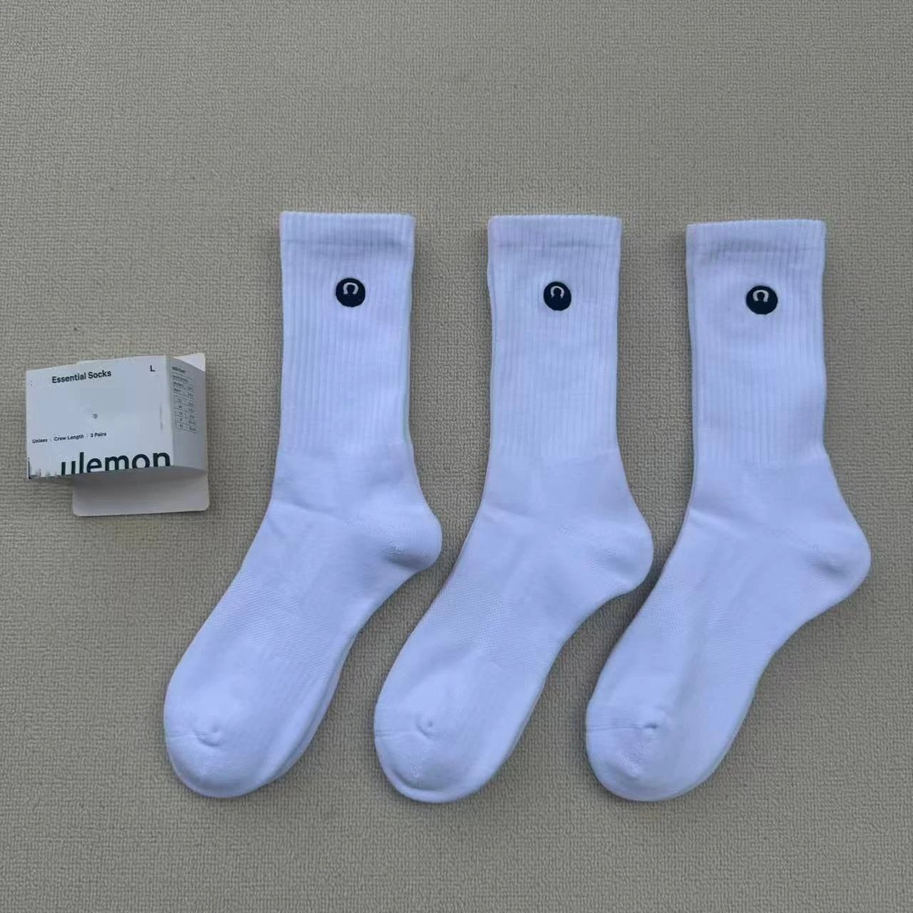 Lululemon Essential Socks Black Crew Length Socks - 3