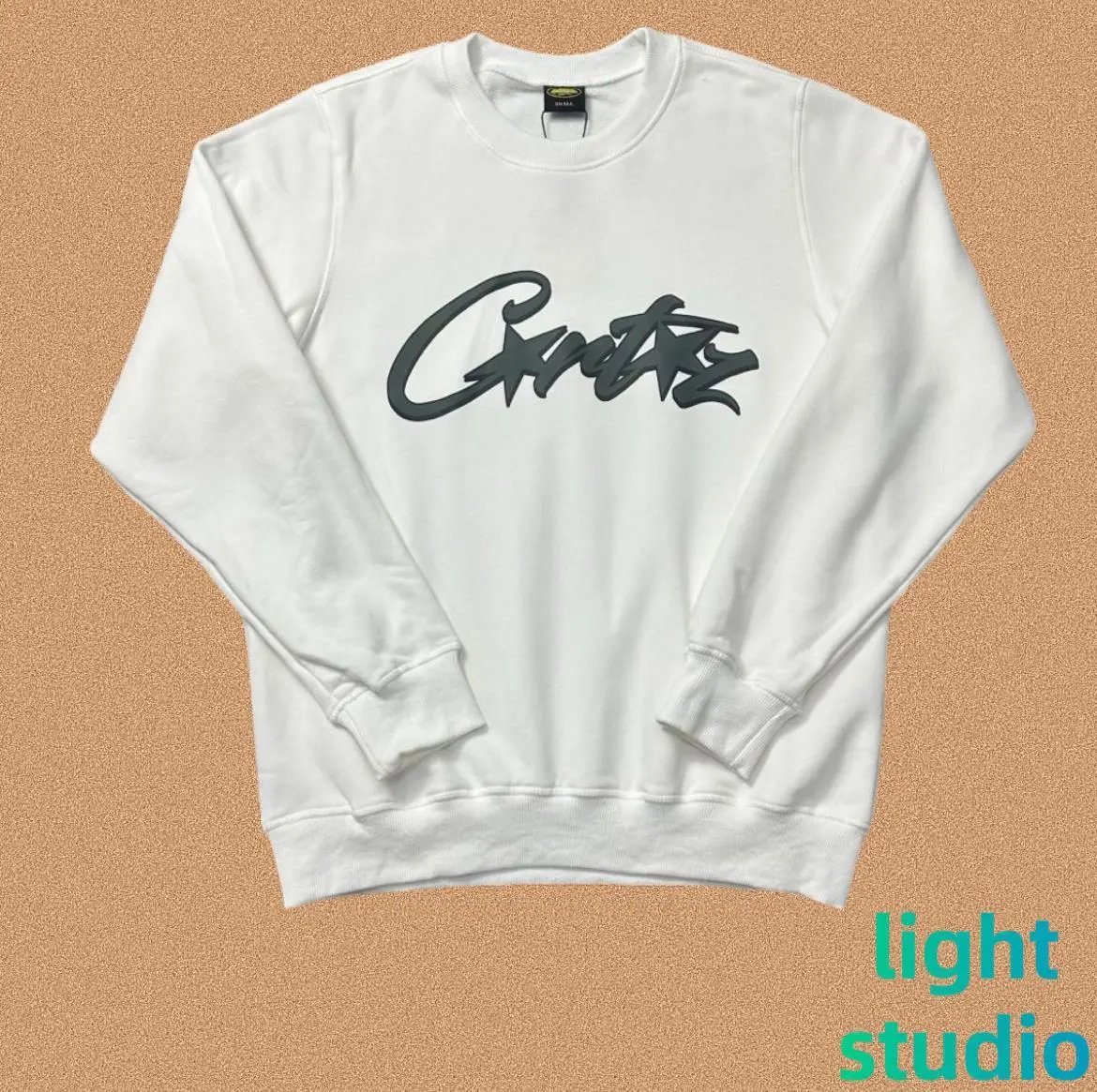 Corteiz Script Logo White Hoodie