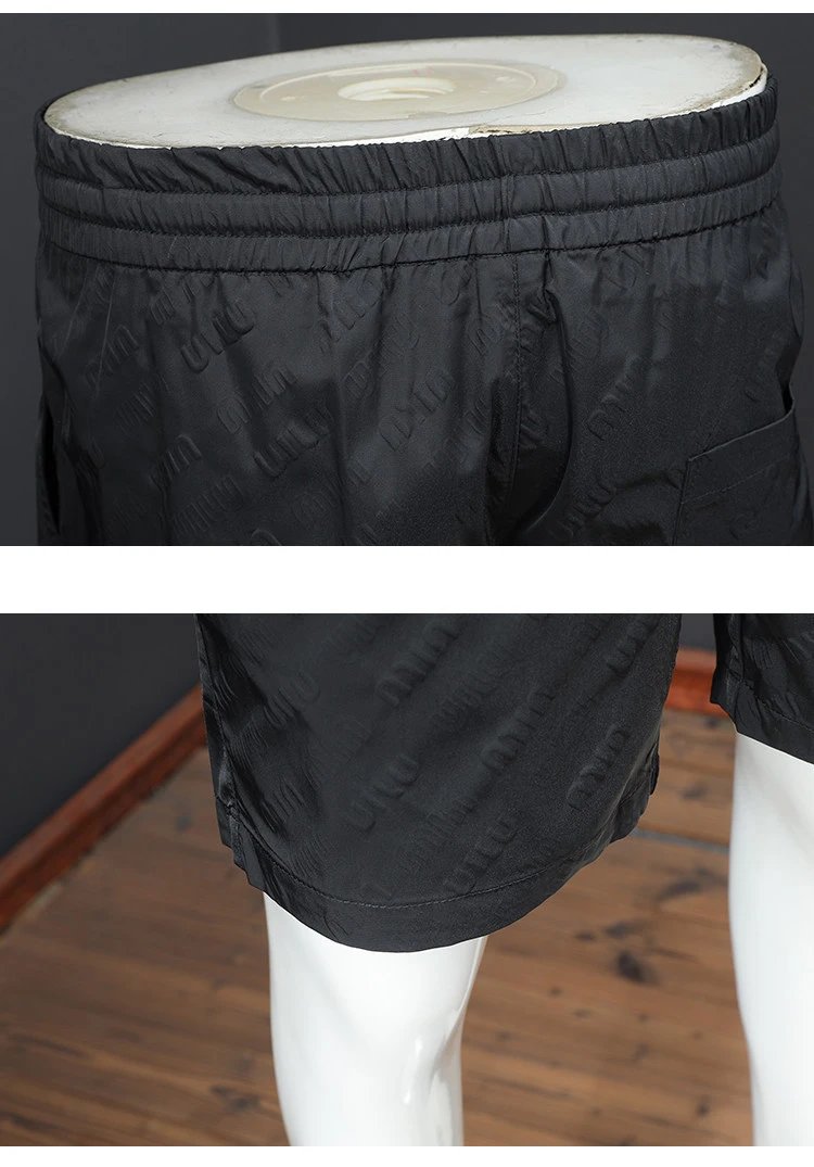 Miu Miu Logo-Print Drawstring Shorts Black - 11