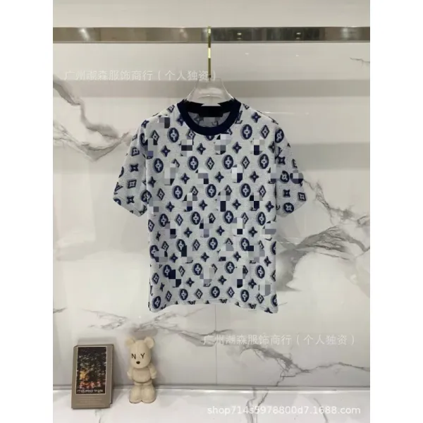 Louis Vuitton Monogram Print T-Shirt Gray - 1