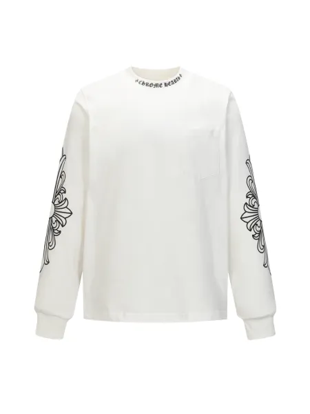 Chrome Hearts Floral Sleeve Long-Sleeve T-Shirt White - 1