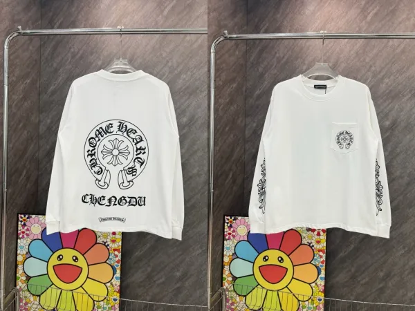 Chrome Hearts Gothic Cross Long Sleeve T-Shirt Black - 34