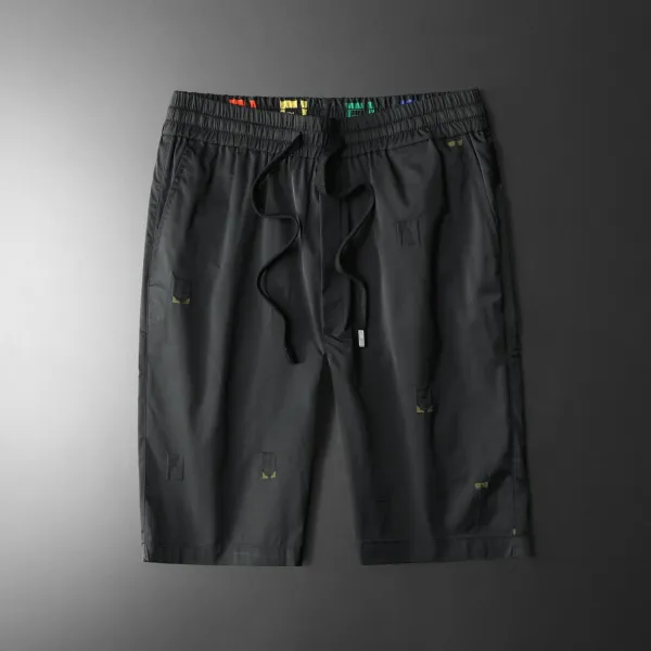 Fendi FF Logo Print Nylon Shorts Black - 1
