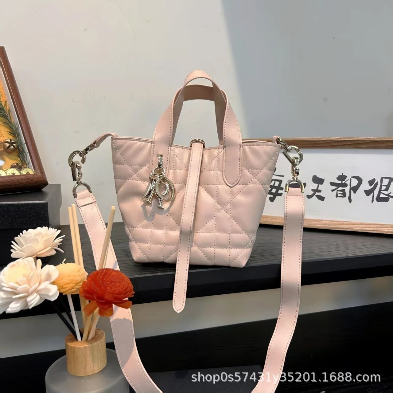 Dior Book Tote Mini Pink Quilted Handbag - 5