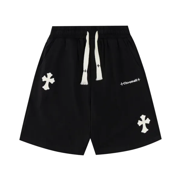 Chrome Hearts Cross Print Drawstring Shorts Black - 8