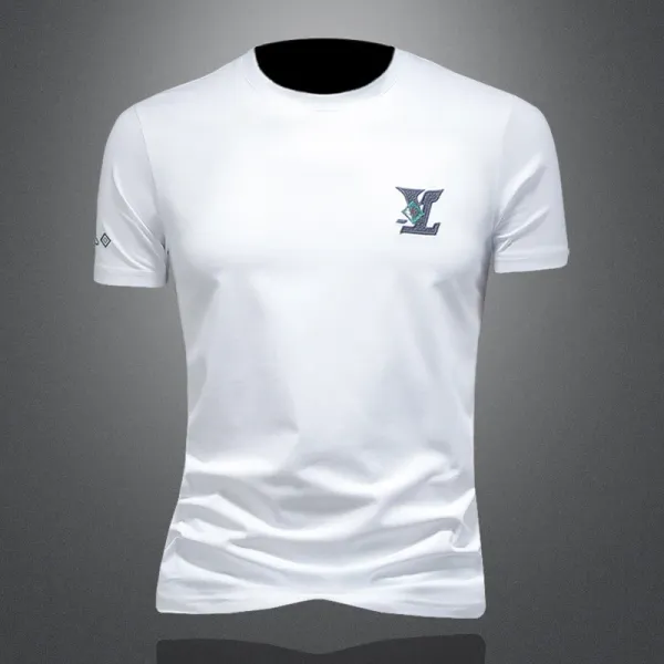 Design Embroidered Logo White T-Shirt - 1