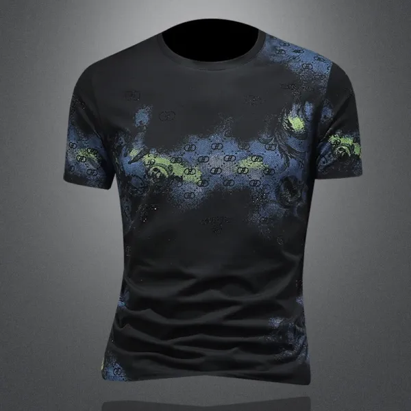 Design Abstract Print Black T-Shirt - 1