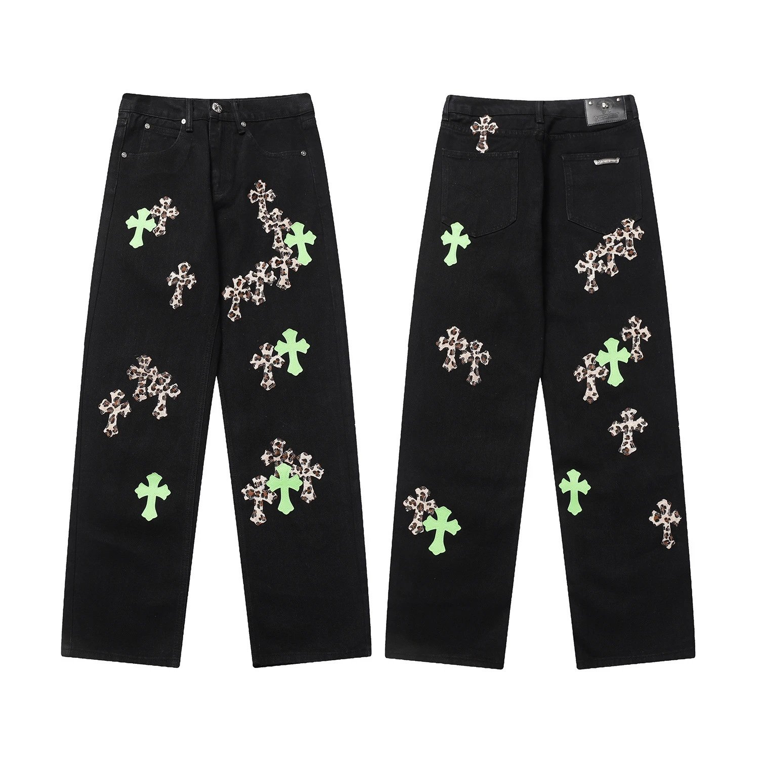 Chrome Hearts Cross Motif Embroidered Black Denim Jeans - 21