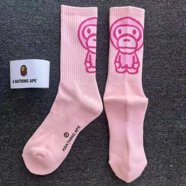 A Bathing Ape Baby Milo Pink Socks - 1