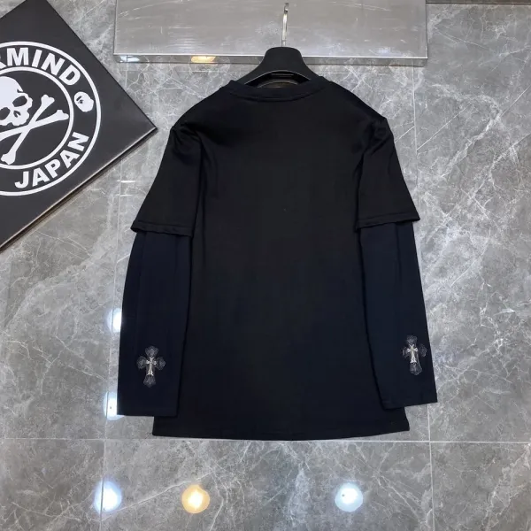 Chrome Hearts Cross Motif Layered Sleeve T-Shirt Black / Yellow - 5
