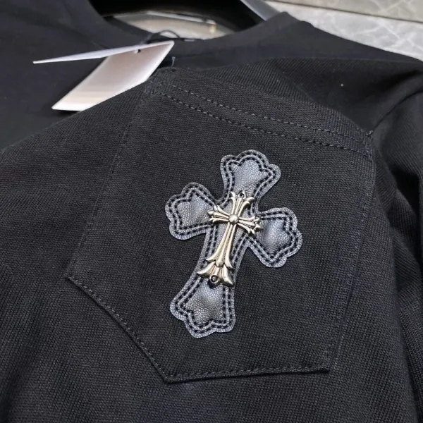 Chrome Hearts Cross Motif Layered Sleeve T-Shirt Black / Yellow - 13
