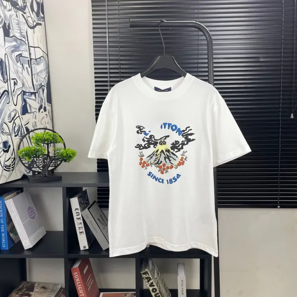 Design Mount Fuji Graphic Print T-Shirt White - 1