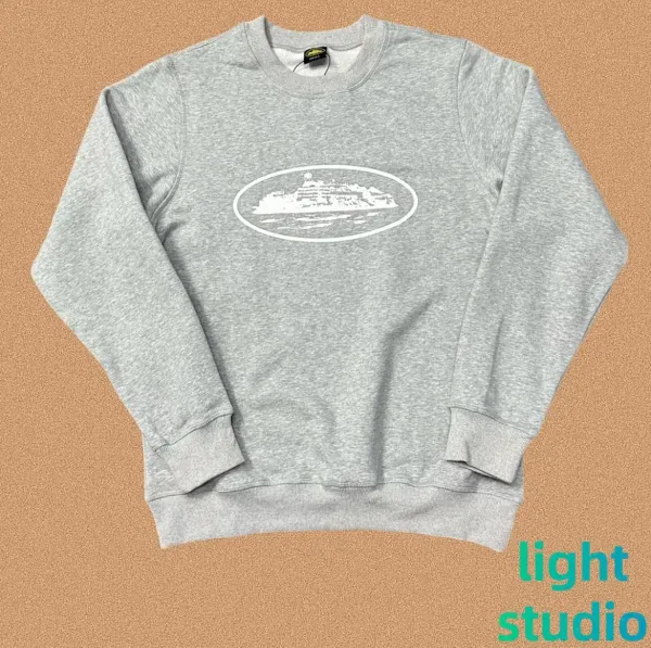 Design Cruise Ship Graphic Crewneck Sweatshirt Gray Hoodie - 1