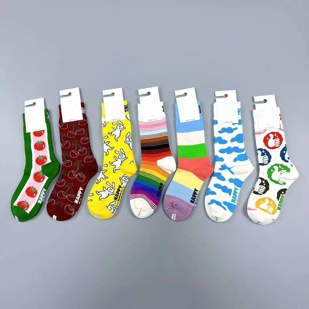 Design Happy Socks Patterned Crew Socks Multicolor Socks - 4