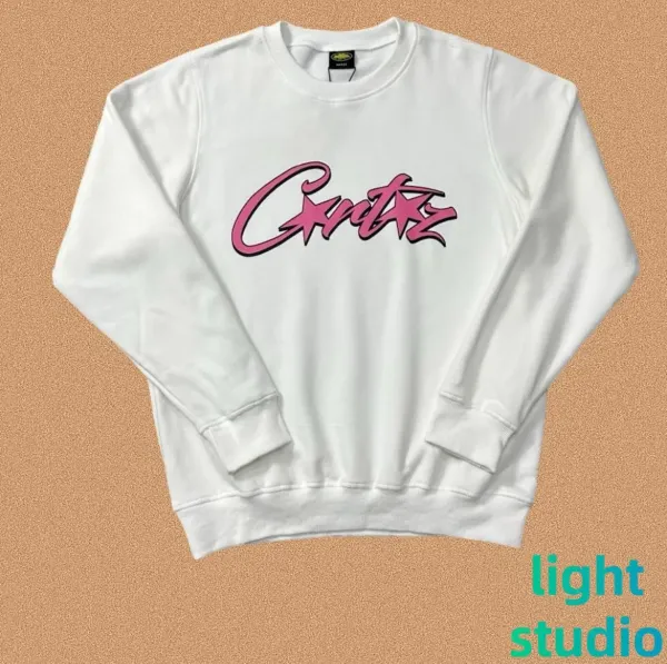Corteiz Script Logo White Hoodie - 1