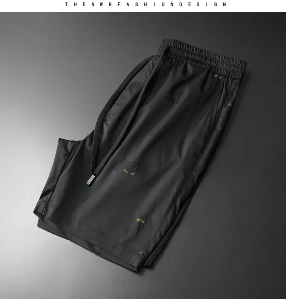 Fendi FF Logo Print Nylon Shorts Black - 9